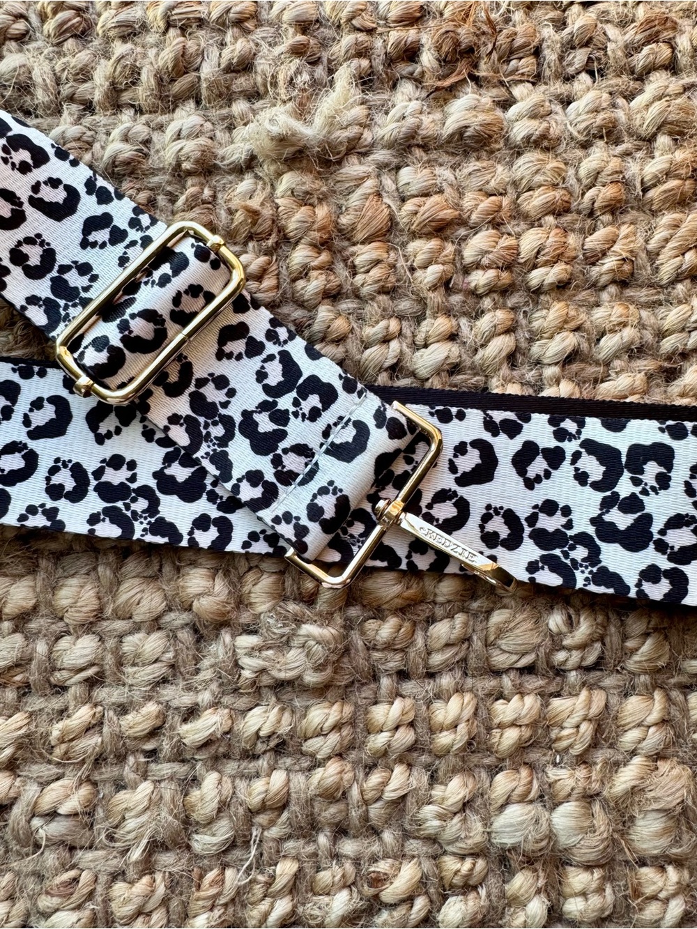 Kedzie Adjustable Black and White Leopard Print Crossbody Strap - Picture 2 of 4